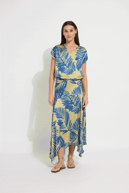 Lysse Catriona Handkerchief Printed Skirt Sicilian Palm