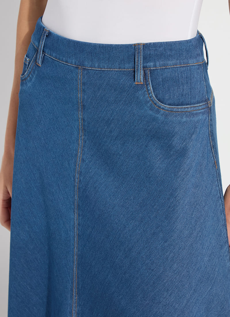 Lysse Lucille Handkerchief Denim Skirt Mid Wash