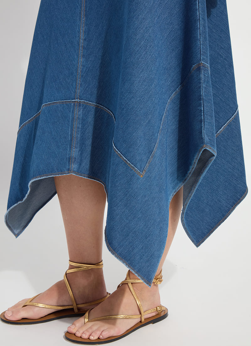 Lysse Lucille Handkerchief Denim Skirt Mid Wash