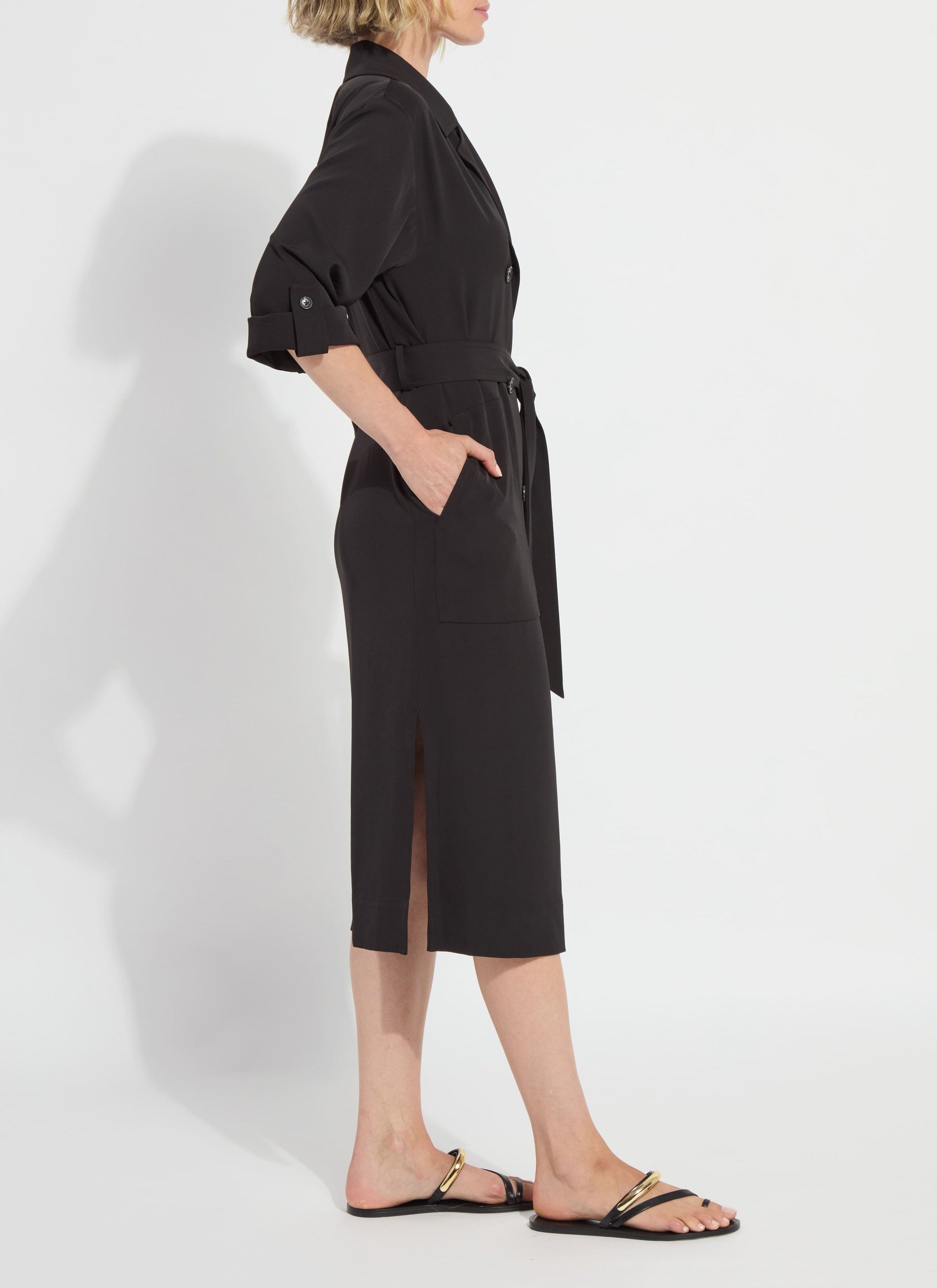 Lysse Ellison Convertible Trench Dress Black