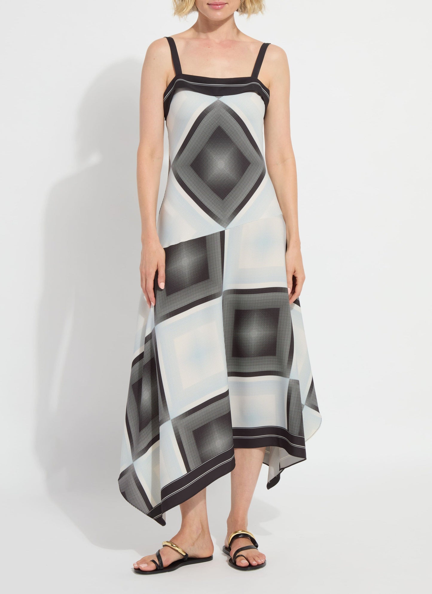 Lysse Sarai Handkerchief Asymmetric Dress Halftone Scarf