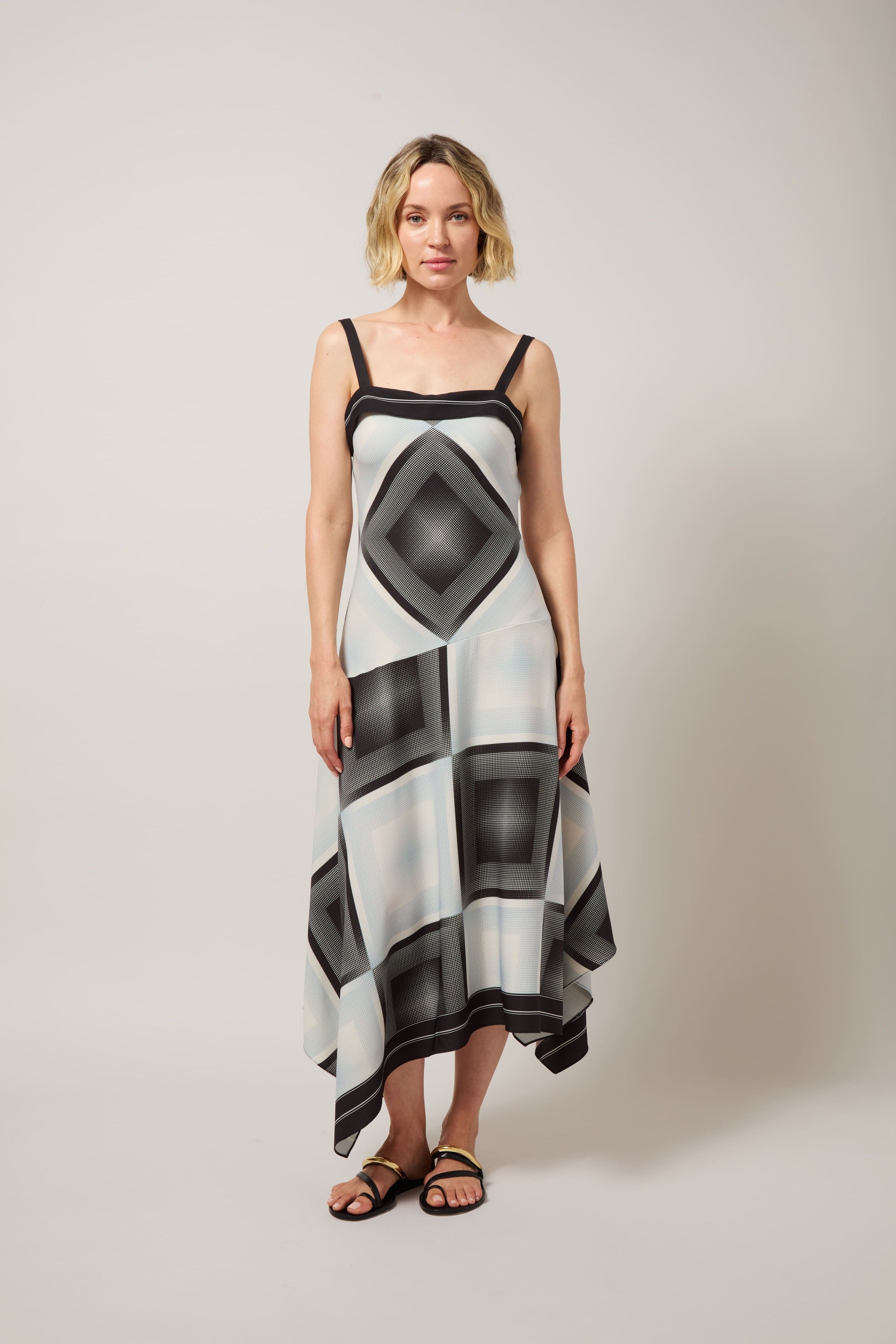 Lysse Sarai Handkerchief Asymmetric Dress Halftone Scarf