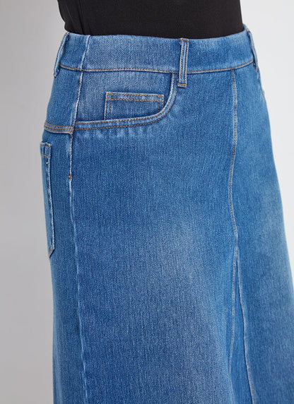 Lysse Bella Denim Skirt (28" Inseam) Mid Wash