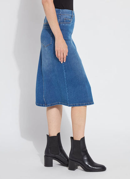 Lysse Bella Denim Skirt (28" Inseam) Mid Wash