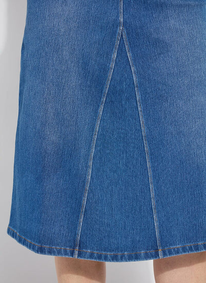 Lysse Bella Denim Skirt (28" Inseam) Mid Wash