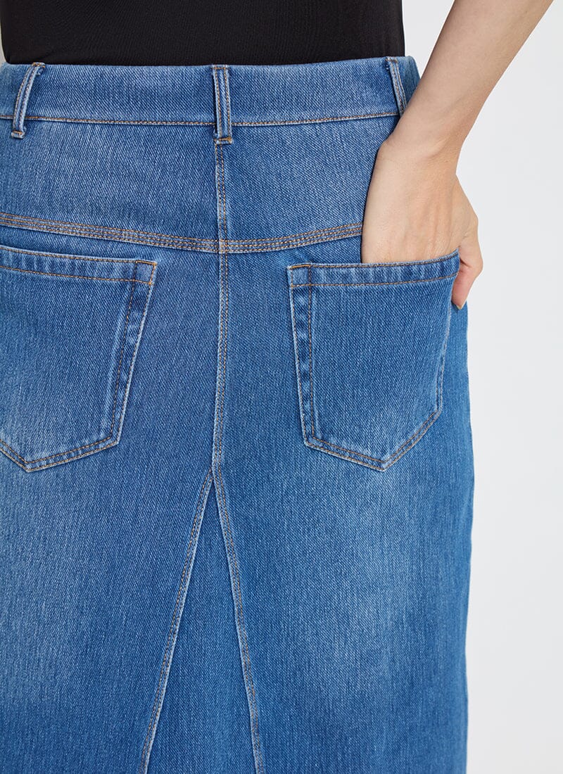 Lysse Bella Denim Skirt (28" Inseam) Mid Wash