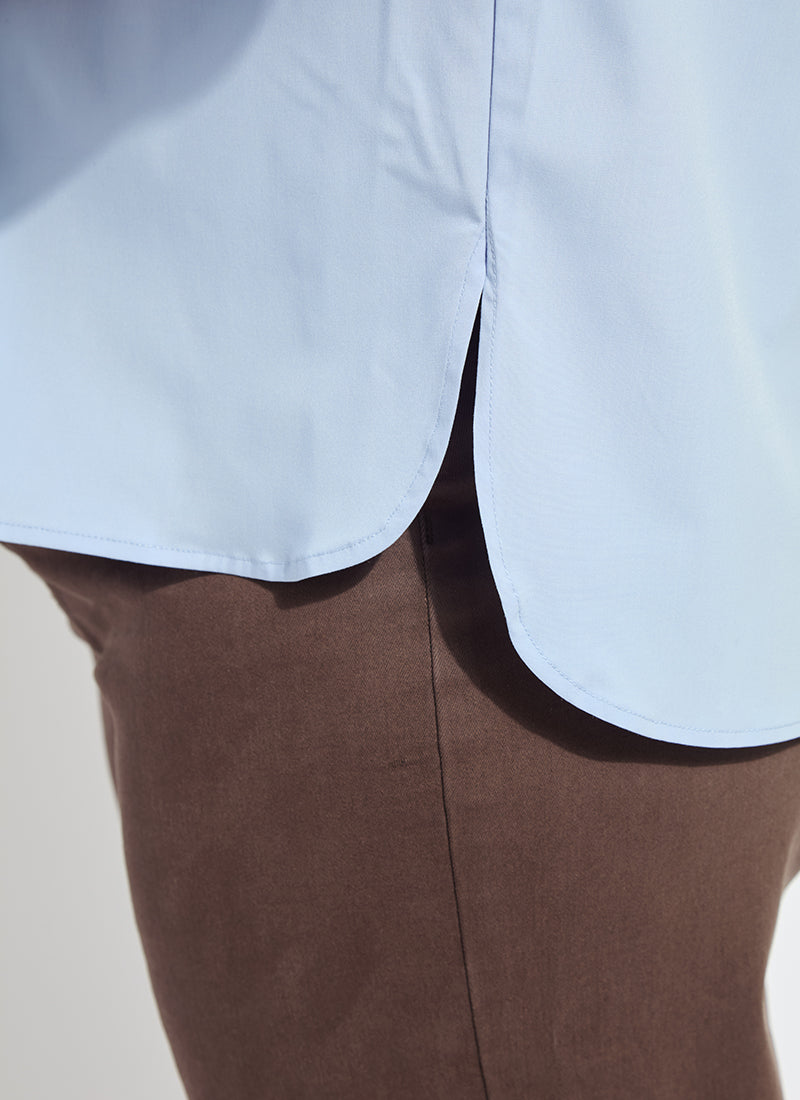 Lysse Enid Oversized Cropped Shirt Curvy Forget Me Not Blue