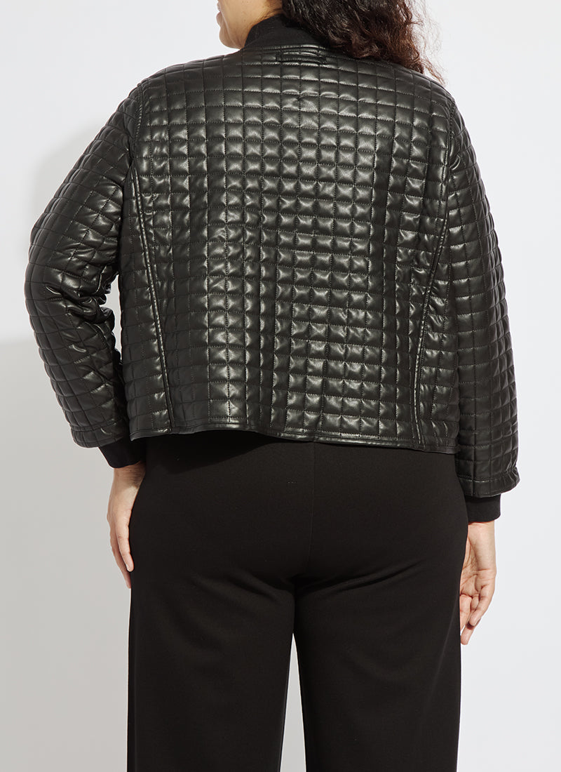Lysse Agnes Quilted Vegan Leather Jacket Curvy Black