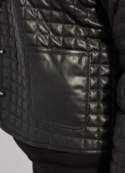 Lysse Agnes Quilted Vegan Leather Jacket Curvy Black