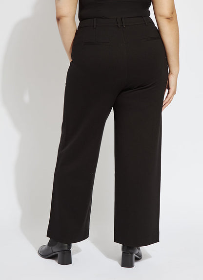 Lysse Nadia Zip Front Ponte Trouser Curvy Black
