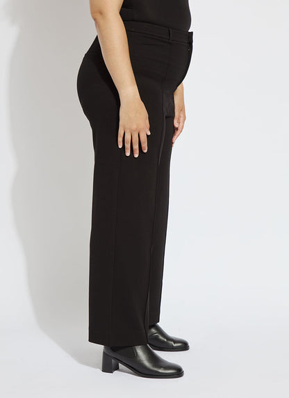 Lysse Nadia Zip Front Ponte Trouser Curvy Black