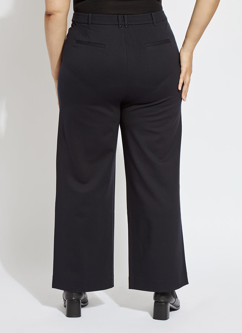 Lysse Nadia Zip Front Ponte Trouser Curvy Black
