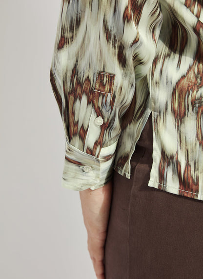 Lysse Tanni Crew Neck Blouse Curvy Woodland Paisley