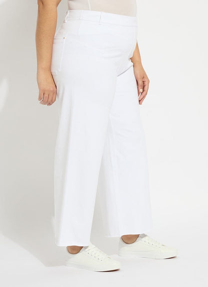 Lysse Erin Hi Waist Wide Leg Denim Curvy Antique Wash Smoked Green