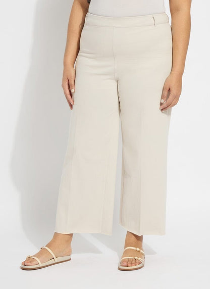 Lysse Erin Hi Waist Wide Leg Denim Curvy Antique Wash Smoked Green