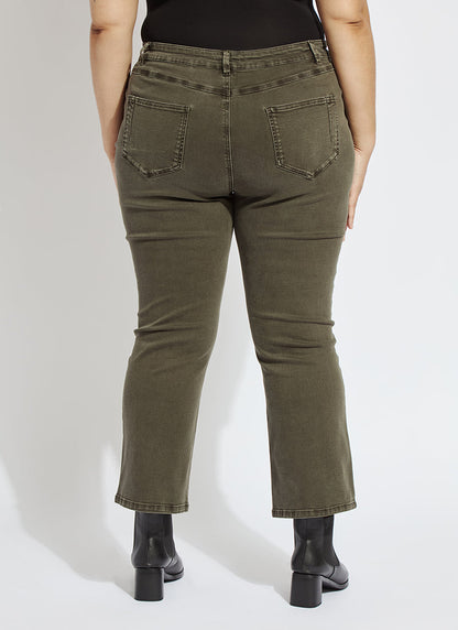 Lysse Ankle Estelle Everyday Flare Denim Curvy (27" Inseam) Asutex Mosswood