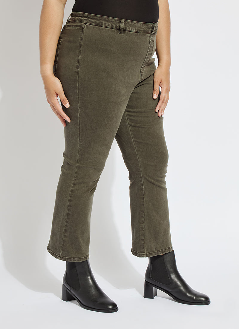 Lysse Ankle Estelle Everyday Flare Denim Curvy (27" Inseam) Asutex Mosswood