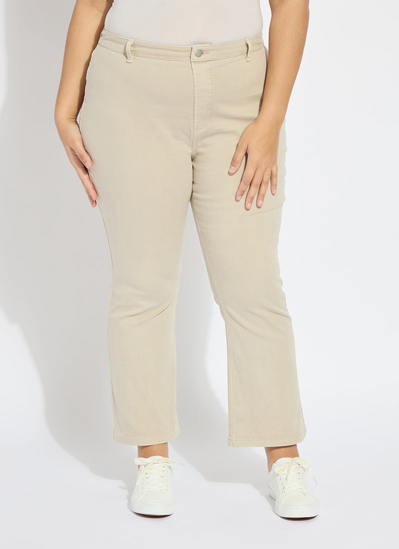 Lysse Ankle Estelle Everyday Flare Denim Curvy (27" Inseam) Asutex Mosswood