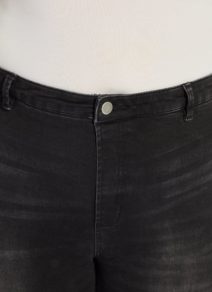 Lysse Estelle Everyday Flare Denim Curvy (32" Inseam) Distressed Black