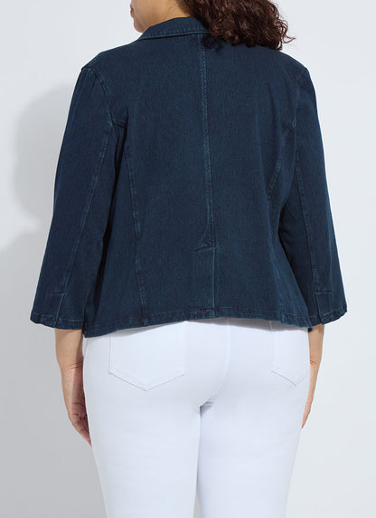 Lysse Della Denim Cropped Blazer Curvy Indigo
