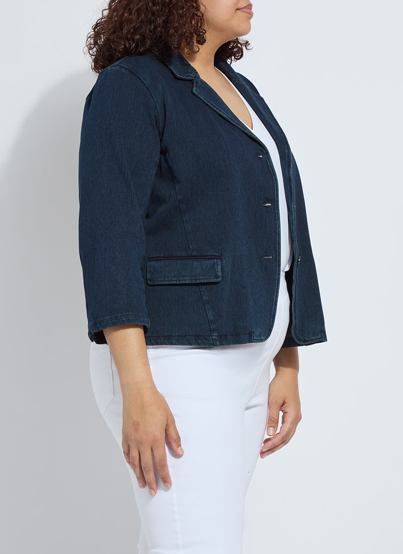 Lysse Della Denim Cropped Blazer Curvy Indigo