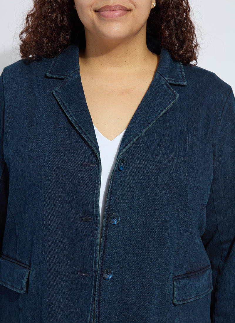 Lysse Della Denim Cropped Blazer Curvy Indigo