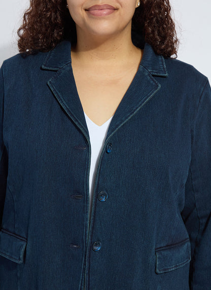 Lysse Della Denim Cropped Blazer Curvy Indigo