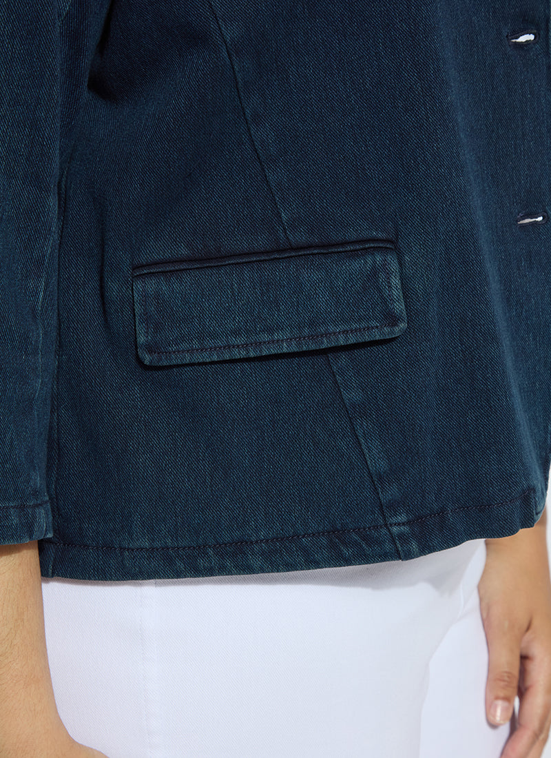 Lysse Della Denim Cropped Blazer Curvy Indigo