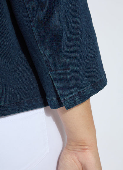 Lysse Della Denim Cropped Blazer Curvy Indigo