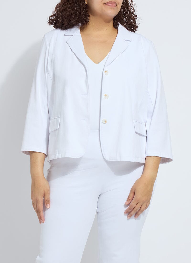 Lysse Della Denim Cropped Blazer Curvy Indigo