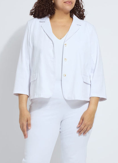 Lysse Della Denim Cropped Blazer Curvy Indigo