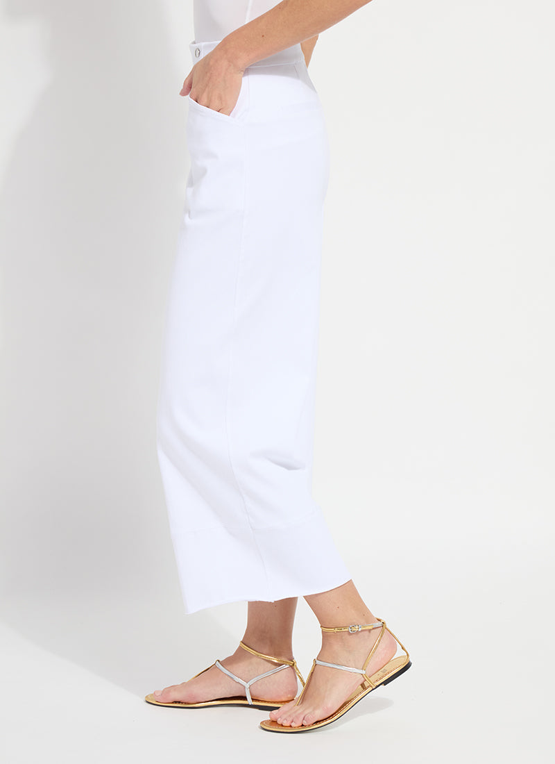 Lysse Dion Sailor Crop Palazzo Denim (25" Inseam) White