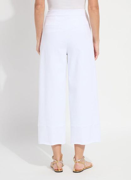 Lysse Dion Sailor Crop Palazzo Denim (25" Inseam) White