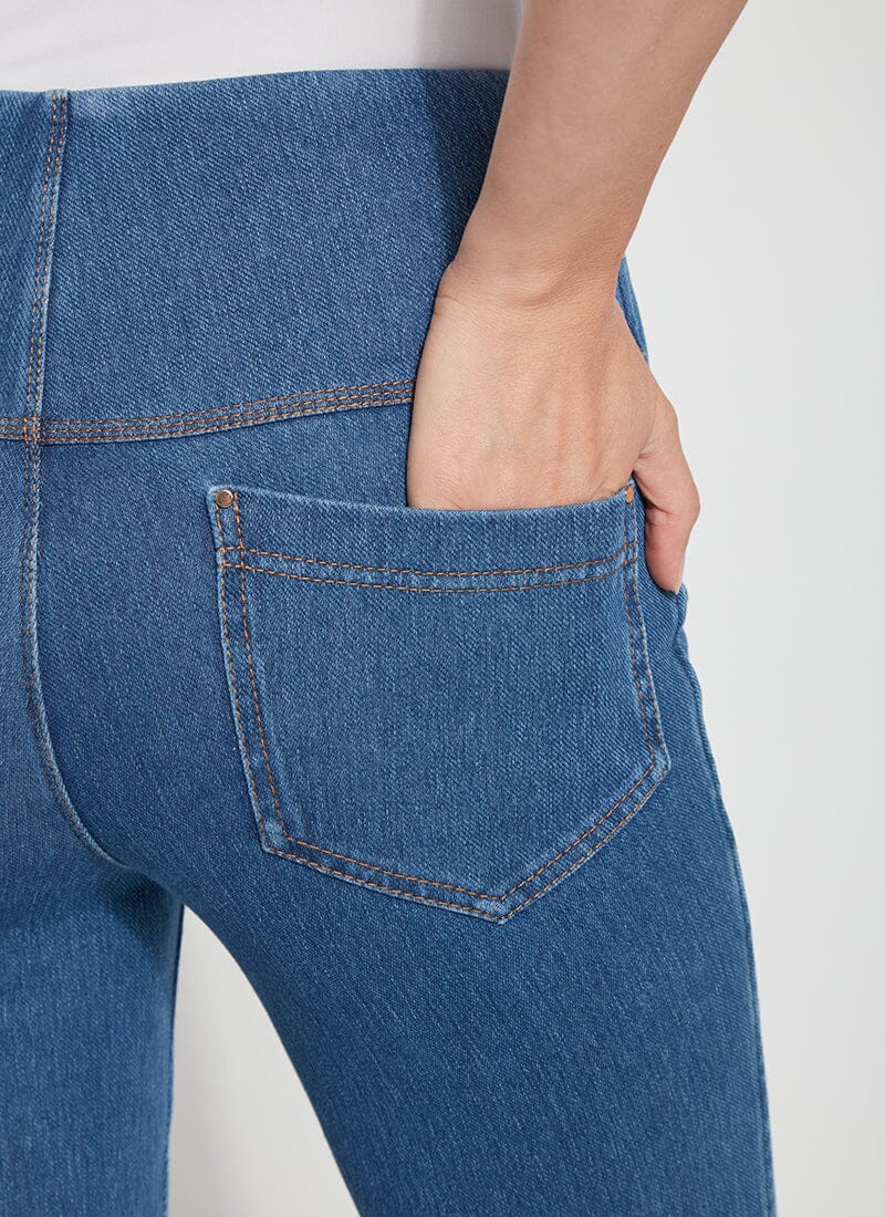 Lysse Ankle Denim Baby Bootcut (27" Inseam) Mid Wash