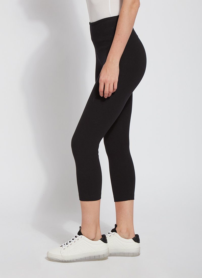 Lysse Flattering Cotton Crop Legging  Black