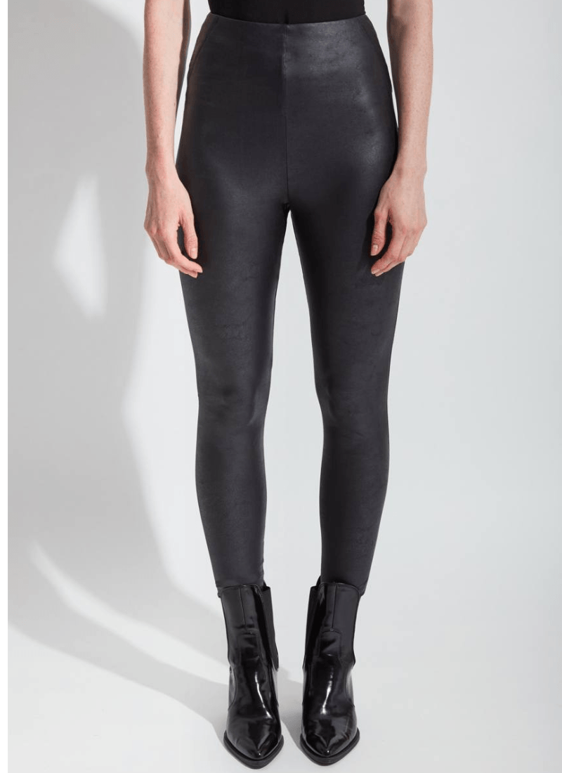 Lysse Matilda Foil Vegan Faux Leather Legging  Black
