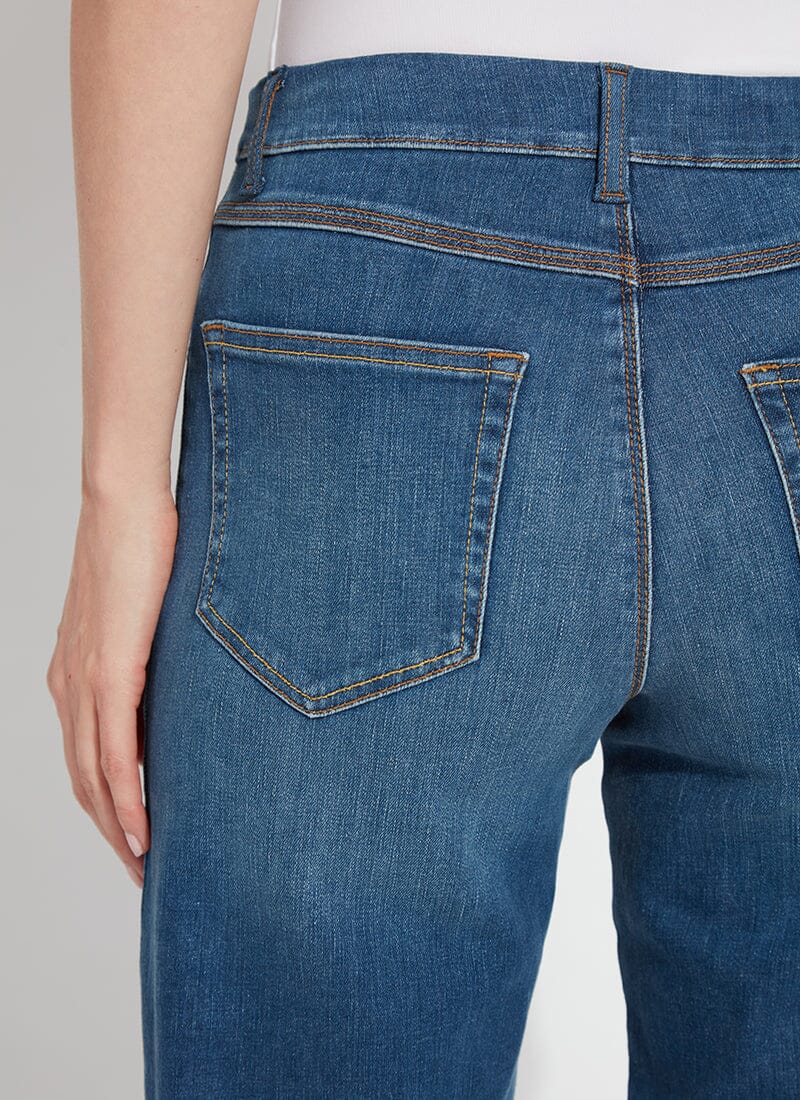 Lysse 'Holding Power' Premium Denim Frances Wide Leg Crop (25" Inseam) Authentic Bleached Blue