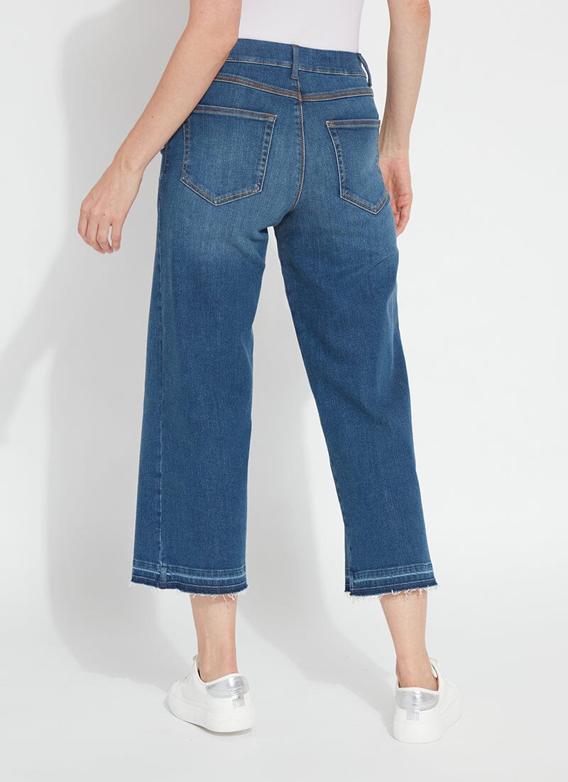 Lysse 'Holding Power' Premium Denim Frances Wide Leg Crop (25" Inseam) Authentic Bleached Blue