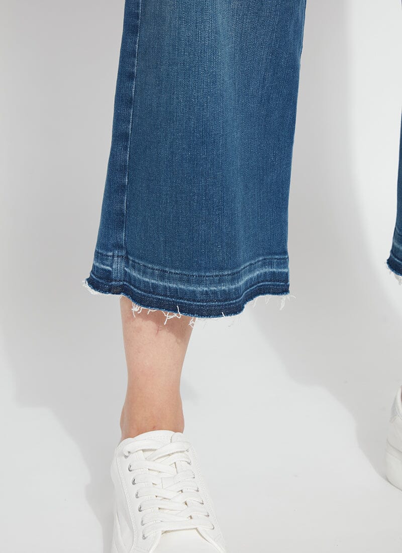 Lysse 'Holding Power' Premium Denim Frances Wide Leg Crop (25" Inseam) Authentic Bleached Blue