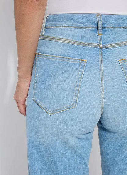 Lysse 'Holding Power' Premium Denim Frances Wide Leg Crop (25" Inseam) Authentic Bleached Blue