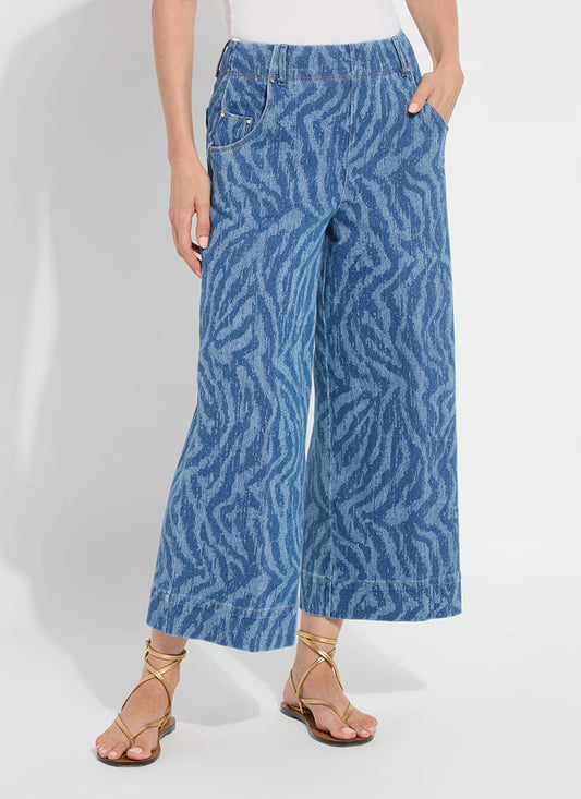 Lysse Leo Palazzo Denim (25" Inseam) Current Ripples