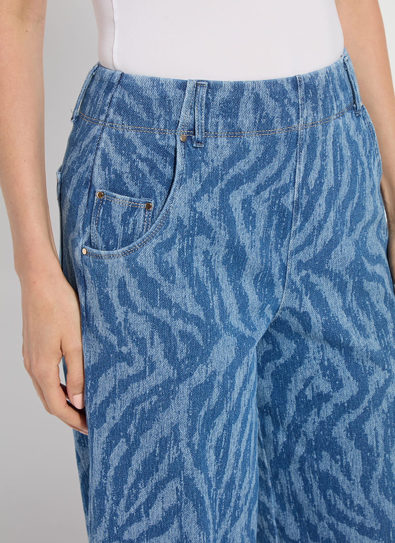 Lysse Leo Palazzo Denim (25" Inseam) Current Ripples