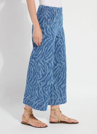 Lysse Leo Palazzo Denim (25" Inseam) Current Ripples