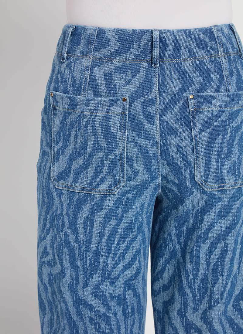 Lysse Leo Palazzo Denim (25" Inseam) Current Ripples