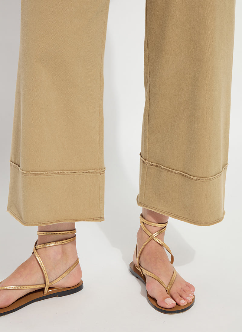 Lysse Margo Hi Waist Wide Crop Denim (26" Inseam) Raw Umber