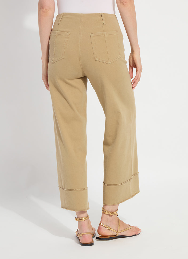 Lysse Margo Hi Waist Wide Crop Denim (26" Inseam) Raw Umber
