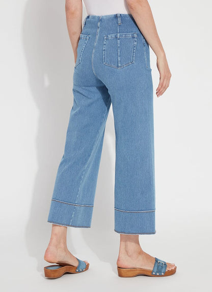 Lysse Margo Hi Waist Wide Crop Denim (26" Inseam) Raw Umber