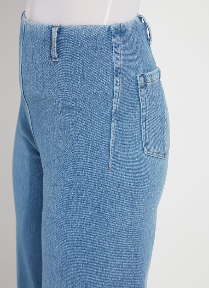 Lysse Margo Hi Waist Wide Crop Denim (26" Inseam) Raw Umber