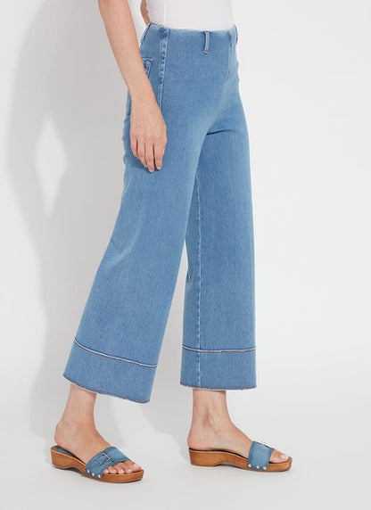 Lysse Margo Hi Waist Wide Crop Denim (26" Inseam) Raw Umber