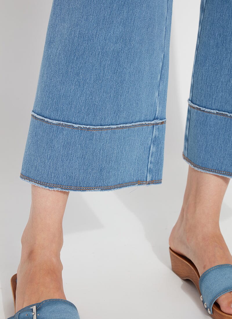 Lysse Margo Hi Waist Wide Crop Denim (26" Inseam) Raw Umber